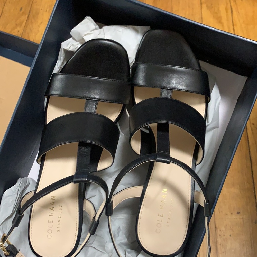 Cole Haan Cherie black leather sandals